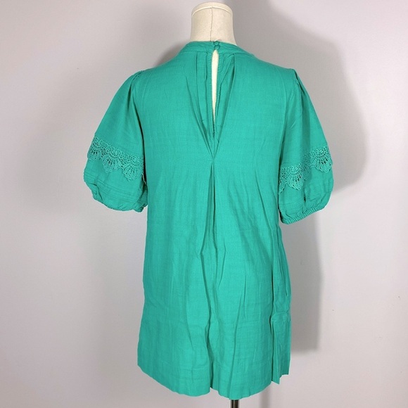 🌸New York & Co Boho Dress Linen Blend with pockets & puff sleeves size small - Picture 4 of 10